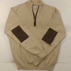 Half Zip Sweater with Elbow Patches